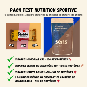 pack-test-nutrition chocolat et barres stride